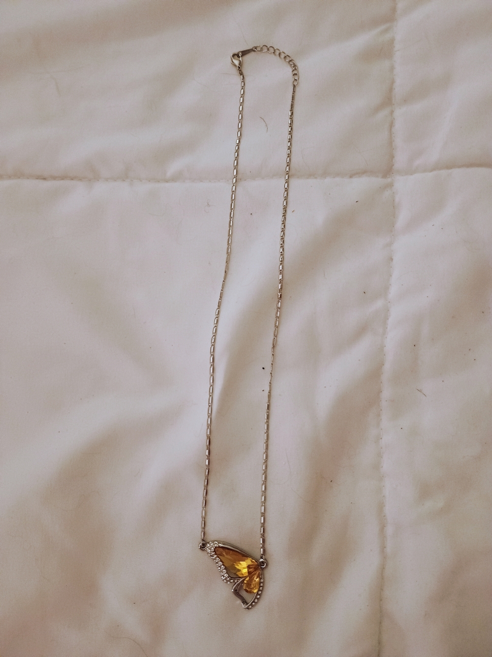 PRICE FIRM Citrine Butterfly Necklace - Picture 2 of 2